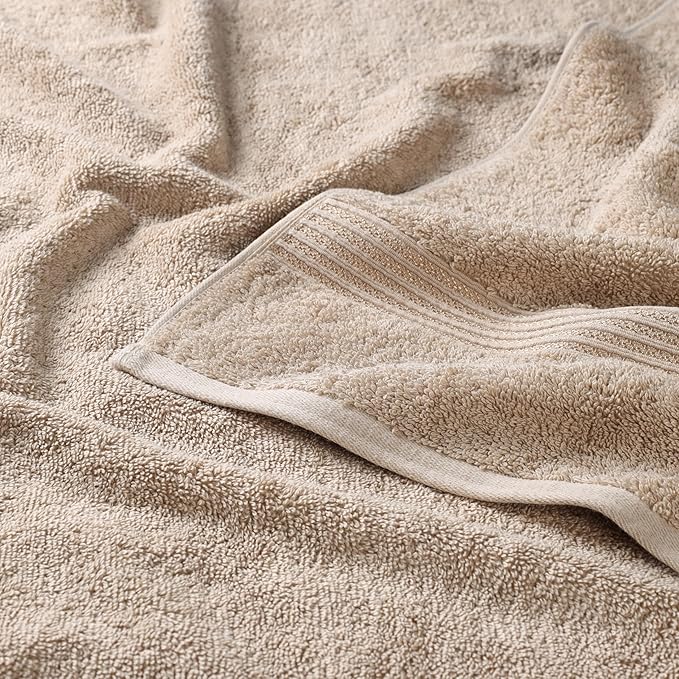 Superior Egyptian Cotton 4-Piece Bath Towel Set for Shower, Bath, Spa, Resort, Hotel, Soft Body Towels, Airbnb Essentials, Apartment, Dorm, Quick Dry, Absorbent, Bathroom Basics, Taupe