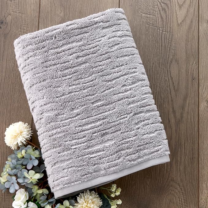 SKL Home CloudSoft Cotton Luxury 4 Pc Bath Towel Set, Gray