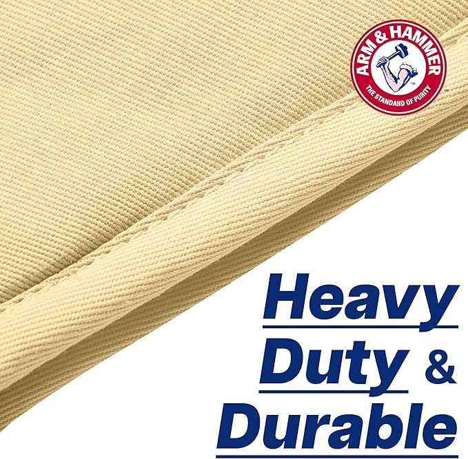 Arm & Hammer Striped Oven Mitts, Heat Resistant, Non-Slip Silicone Grip, 2 Pack, Gold
