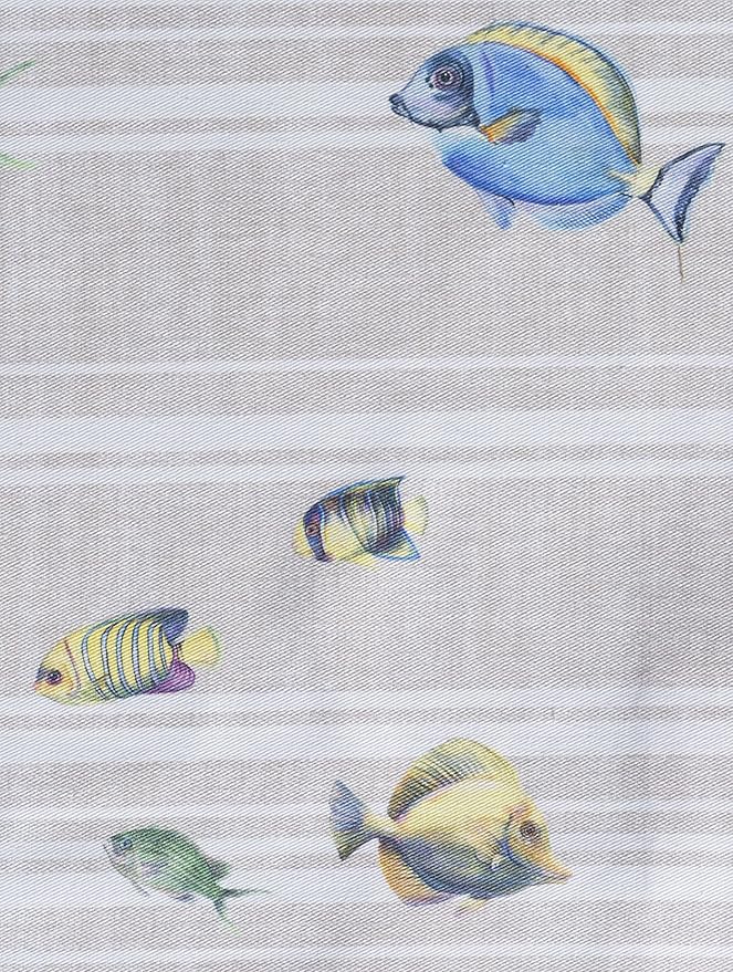 Maison d' Hermine Placemats Set of 4 100% Cotton Washable Cloth Place Mats Reusable Table Mats for Kitchen Dining Party Wedding Gifts for Mothers Day Spring/Summer (Poisson, 13" x 19")
