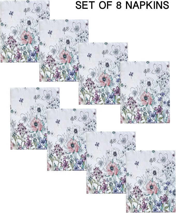 Newbridge Garden Breeze Round Fabric Tablecloth, 70 Inch, Easy Care and Stain Resistant Fabric Table Cloth for Holiday Party Dining, Sweet Pastel Floral