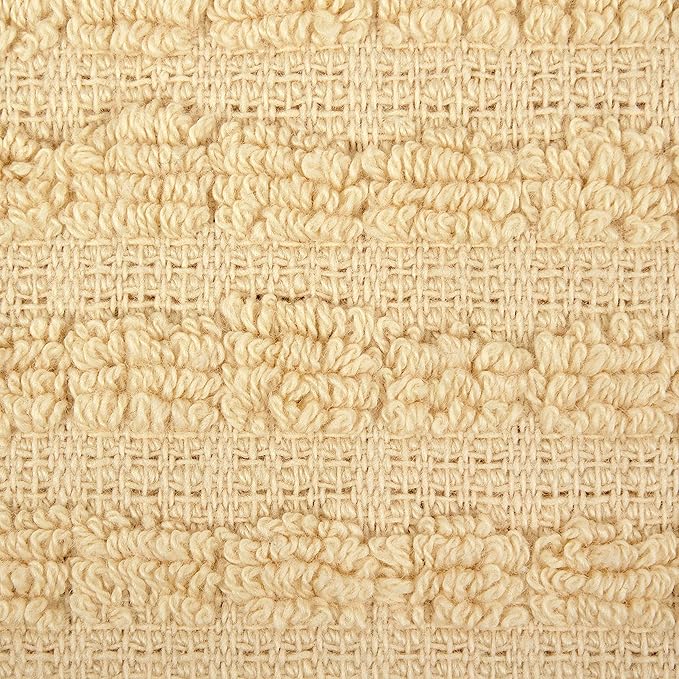 Ritz Royale Collection 100% Combed Terry Cotton, Highly Absorbent, Kitchen Towel Set, 13-3/4" x 12", 4-Pack, Solid & Checked, Latte