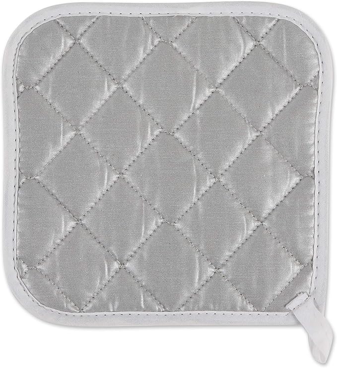 DII Basic Terry Collection Quilted 100% Cotton, Potholder, White, 3 Piece