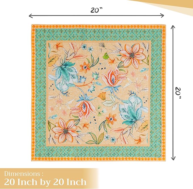 Maison d' Hermine Cloth Napkins Set of 4 100% Cotton Everyday Reusable Square Napkins Cloth Washable Dinner Wedding Restaurant Gifts for Mothers Day Spring/Summer (Luxury Loft - Peach, 20" x 20")