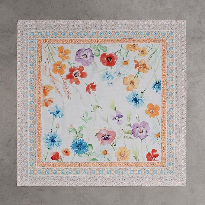 Maison d' Hermine Cloth Napkins Set of 4 100% Cotton Everyday Reusable Square Napkins Cloth Washable Dinner Party Wedding Restaurant Gifts for Mothers Day Spring/Summer(Summer Whisper, 20" x 20")