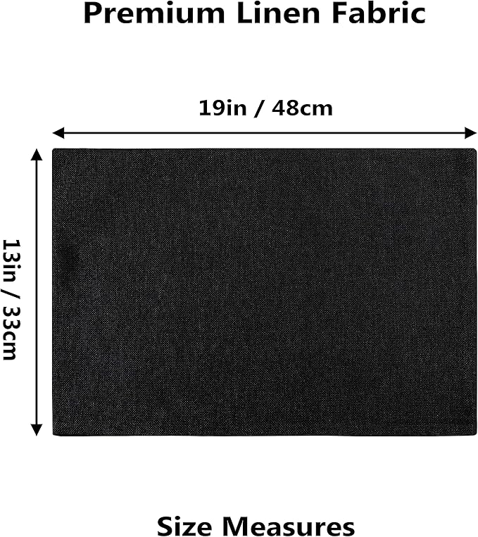 Home Brilliant Black Placemats Set of 8 Heat Resistant Table Mats Cloth Dining Spring Table Place Mats Kitchen Washable Placemat, Black