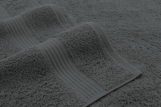 American Veteran Towel, Turkish Bath Towels for Bathroom 4 Pack, 27x54 Extra Large Premium Soft Drying Bathroom Towels, Dark Gray
