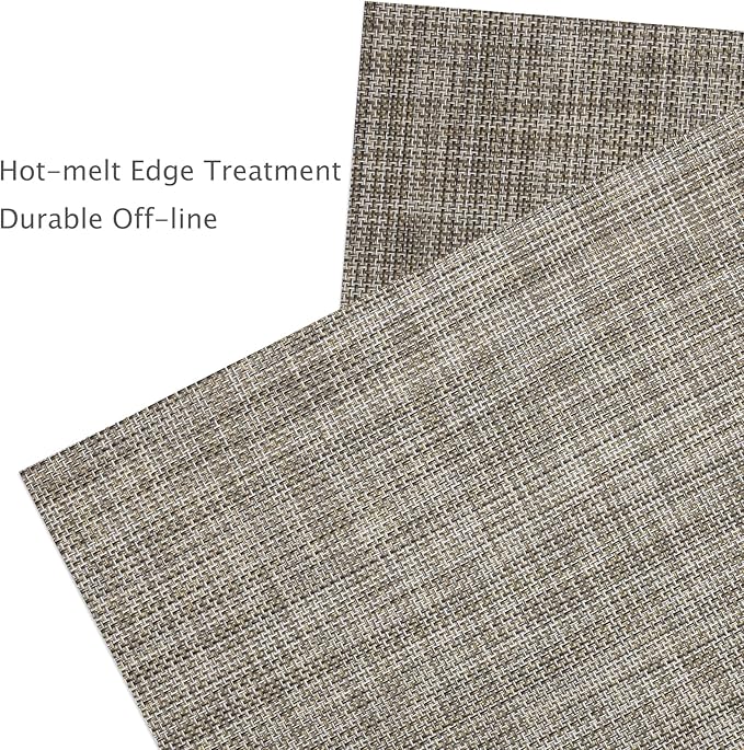 Myir JUN Placemats Set of 8, Vinyl Woven Placemats Place Mats Indoor Set of 8 Washable Table Mats Non-Slip Place mats for Dining Table (Caramel, Set of 8)