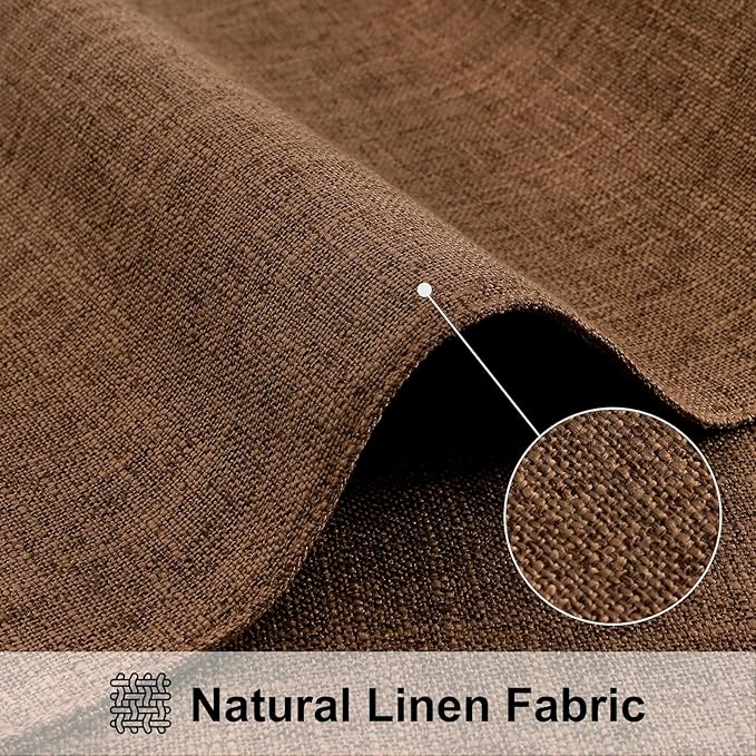 homing Cotton Linen Placemats Set of 6, Cloth Washable Farmhouse Dining Table Mats for Indoors & Outdoors, Easy to Clean, Brown, 13 x 19 Inch