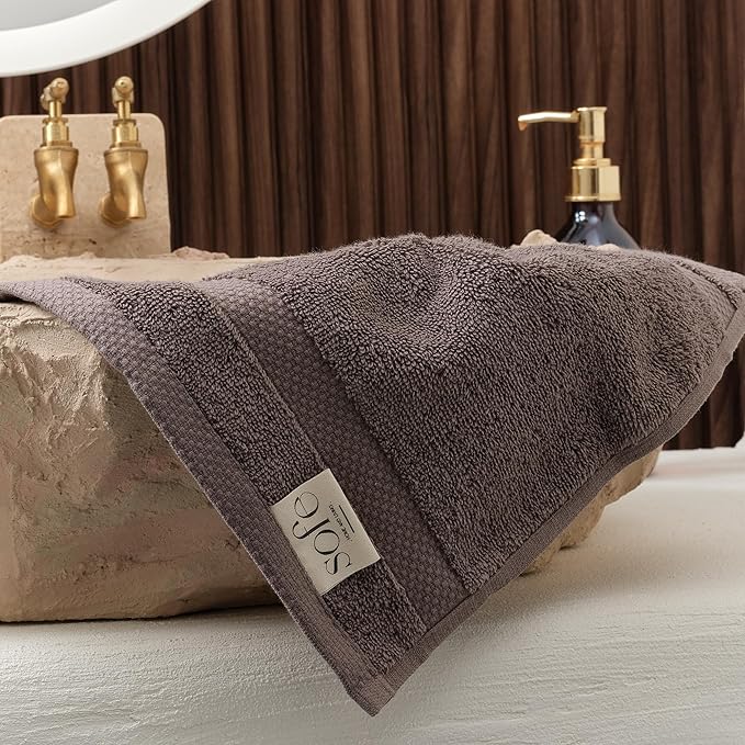 SOFE H&L | Olea Luxury Turkish Cotton Bath Towel Set of 1 : 1 Jumbo Bath Towel - Dark Gray | Premium, Soft, Durable, Absorbent | XL Bath Towels Oversized
