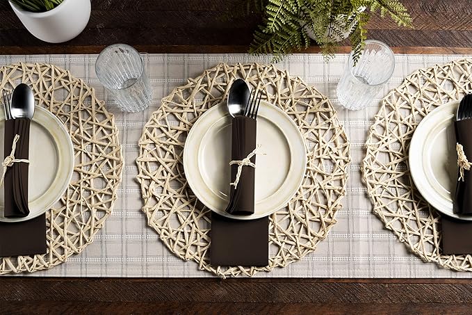 100 Linen-Feel Colored Paper Napkins - Decorative Cloth-Like Brown Dinner Napkins - Soft And Absorbent. For Kitchen, Party, Wedding, Bathroom Or Any Occasion. (Pack of 100)