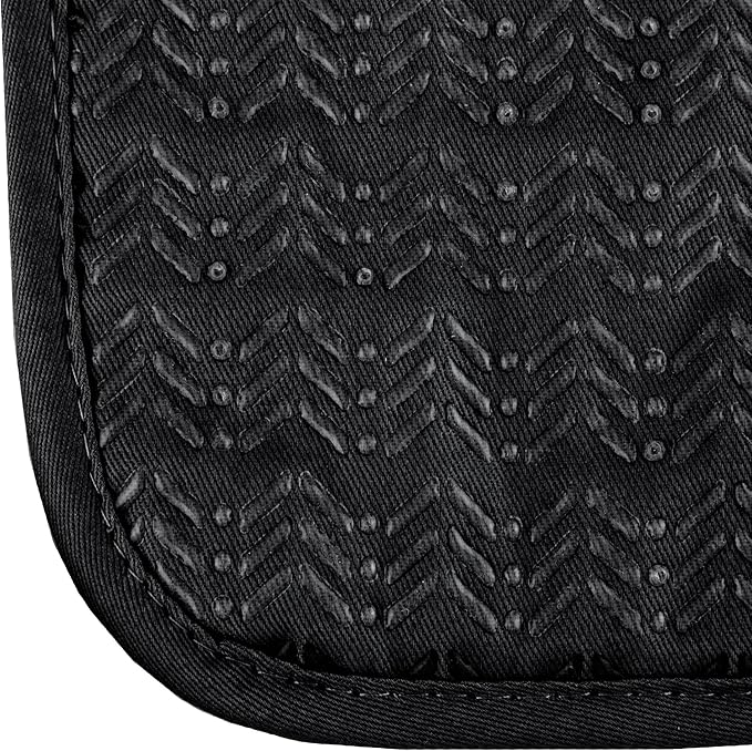 Pot Holder Set With Silicone Grip, Quilted And Heat Resistant (Set of 2) By Lavish Home (Black)