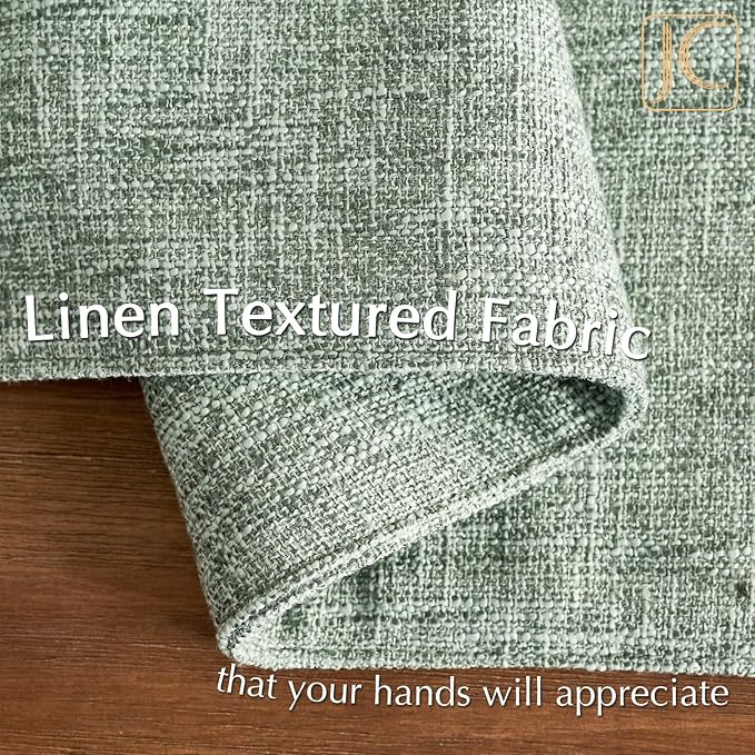 JINCHAN Cloth Placemats Set of 4 Faux Linen Place Mats Burlap Textured Fabric Table Mats Farmhouse Placemats for Dining Home Decor Double Layer Tablemats 13x19 Inch Heathered Green