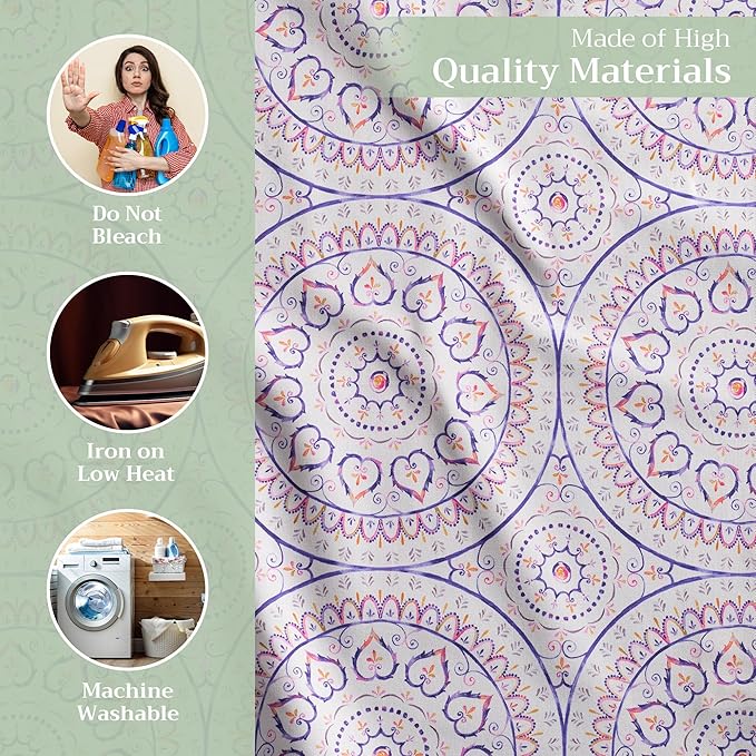 Maison d' Hermine Cloth Napkins Set of 4 100% Cotton Everyday Reusable Square Napkins Cloth Washable Dinner Party Wedding Restaurant Gifts for Mothers Day Spring/Summer (Mandala, 20" x 20")