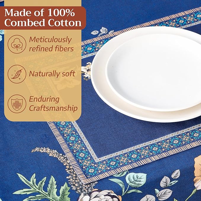Maison d' Hermine Placemats 100% Combed Cotton Premium Set of 4 Decorative Washable Table Cloth Placemat, Dining, Buffet Parties & Wedding Use Artichoke (13 Inch x 19 Inch)