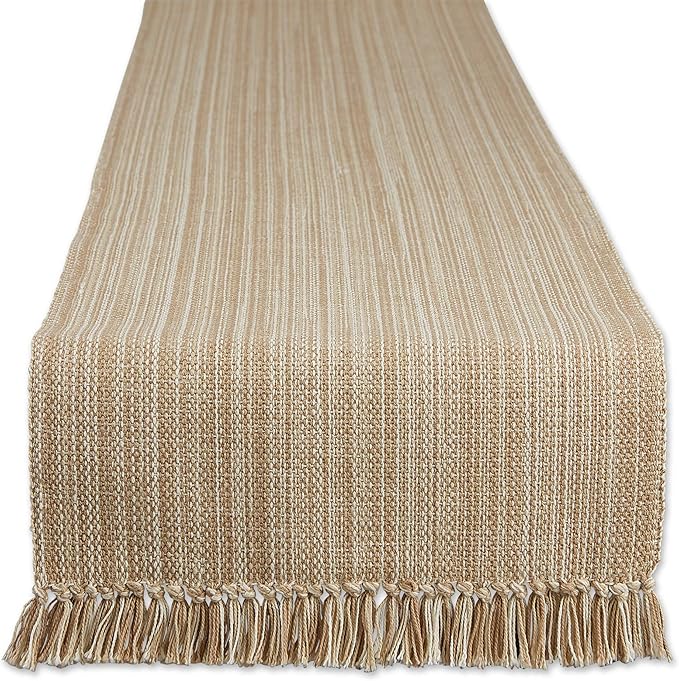 DII Variegated Tabletop Collection, Table Runner3x72, Taupe