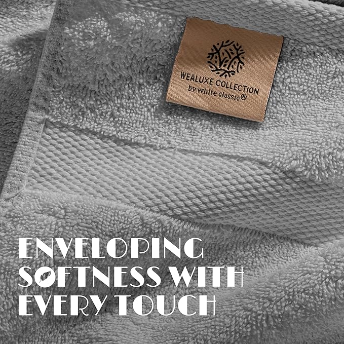 Luxury Soft Bath Sheet Towels Set - 650 GSM Cotton Luxury Bath Towels Extra Large 35x70 | Highly Absorbent and Quick Dry | Hotel Quality Extra Large Bath Towels Oversized, Light Gray, 2 Pack