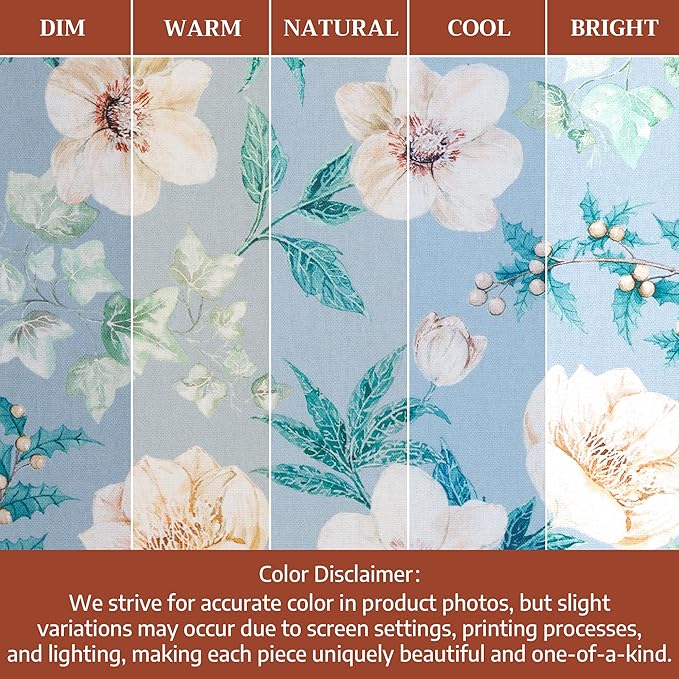 Maison d' Hermine Cloth Napkins Set of 4 100% Cotton Everyday Reusable Square Napkins Cloth Washable Dinner Party Wedding Restaurant Gifts for Mothers Day Spring/Summer (Winter Floral, 18" x 18")