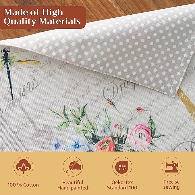 Maison d' Hermine Placemats Set of 2 100% Cotton Washable Cloth Place Mats Reusable Table Mats for Kitchen Dining Party Wedding Gifts for Mothers Day Spring/Summer (Champ De Mars, 13" x 19")