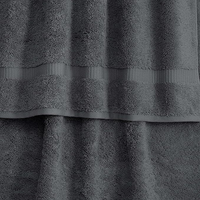 SALBAKOS 100% Turkish Cotton Towel Set of 6 Piece Gray | Premium Quality Hotel & Spa Collection 2 Washcloth, 2 Hand, 2 Bath Towel Sets for Bathroom | Made in Turkey (Gray, 6 Piece Towel Set)