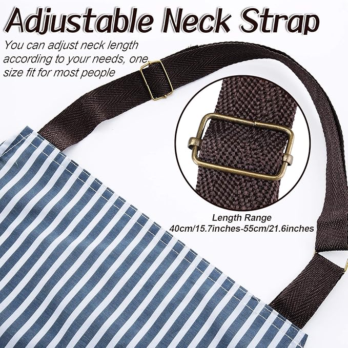 SATINIOR 3 Pieces Waterproof Bib Apron with 2 Pockets Adjustable Cooking Kitchen Apron for Women Men Chef BBQ Baking Cleaning