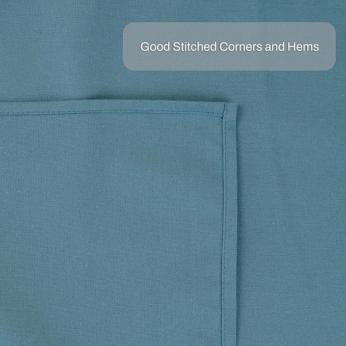 Solid Color Cotton Blended Dinner Cloth Napkins - Set of 12 (17 x 17 inches) - for Events & Home Use (Blue Stone)