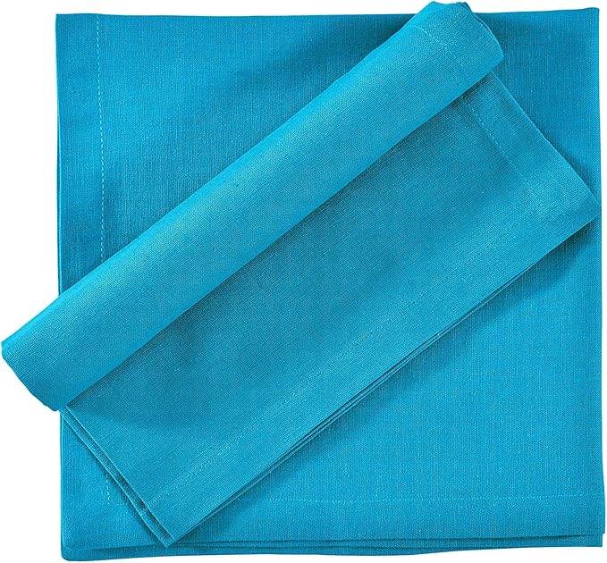 FINGERCRAFT Dinner Cloth Napkin Cotton Linen Blend 12 Pack Natural Premium Quality Mitred Corner for Every Day Use Pre Shrunk and Good Absorbency 18x18 in Easter Color Multi