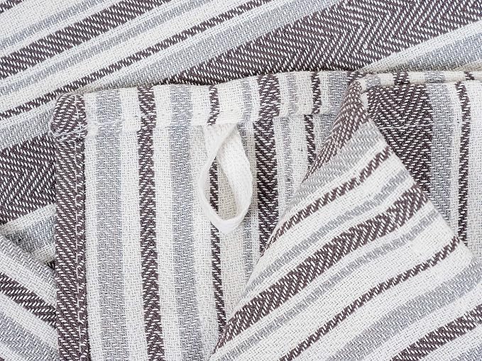KAF Home Assorted Flat Kitchen Towels - Set of 10, 18 x 28 Inch (Gray)