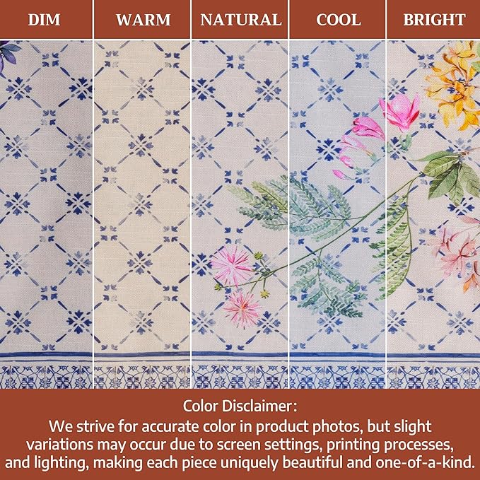 Maison d' Hermine Placemats Set of 4 100% Cotton Washable Cloth Place Mats Reusable Table Mats for Kitchen Dining Party Wedding Gifts for Mothers Day Spring/Summer (Faience, 13" x 19")