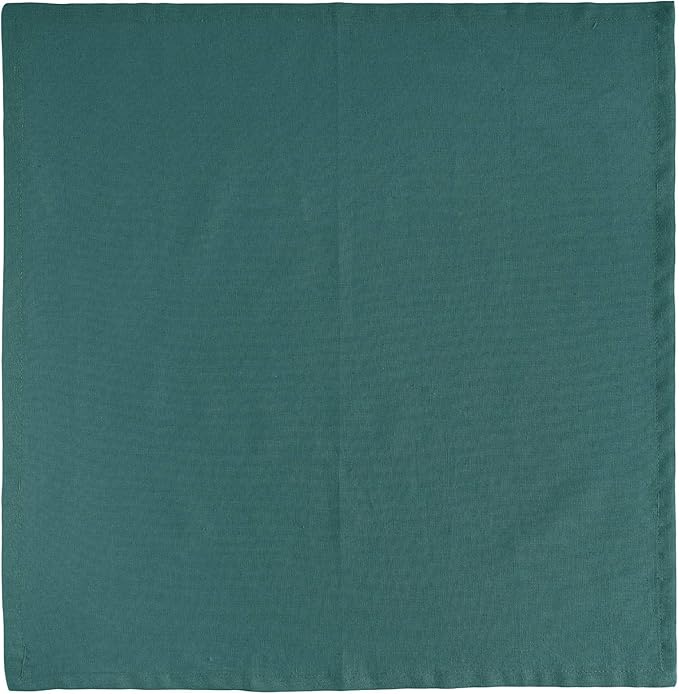 FINGERCRAFT Dinner Cloth Napkin Cotton Linen Blend 12 Pack Natural Premium Quality Mitred Corner for Every Day Use Pre Shrunk and Good Absorbency 18x18 in Easter Color Teal