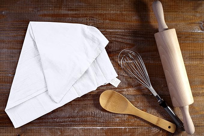 Utopia Kitchen White Flour Sack Towels [6 Pack - 28 x 28 Inch] 100% Cotton Tea Towels for Cleaning & Drying - Highly Absorbent Kitchen Dish Cloth