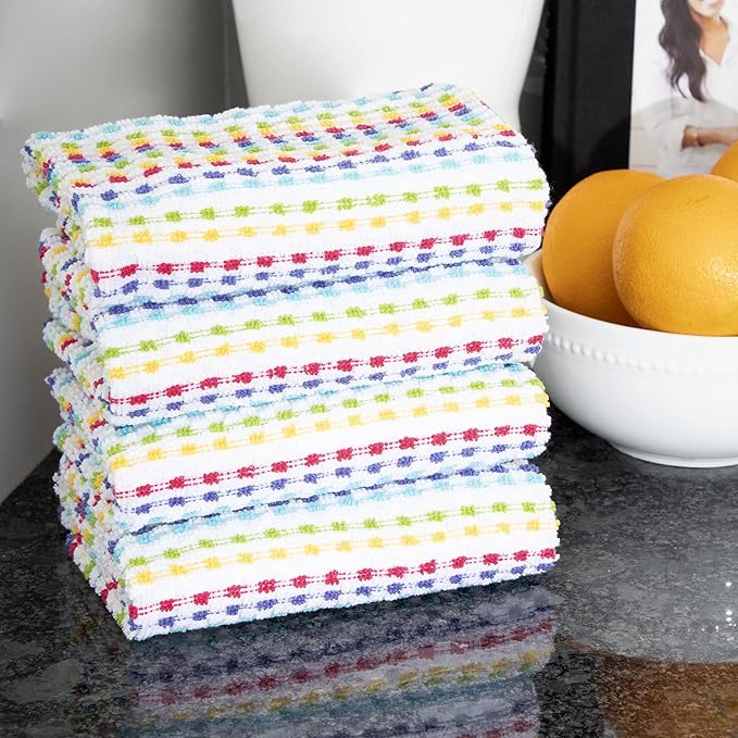 Ritz Pebble Bar Mop Towels: Highly Absorbent and Super Soft, 100% Cotton, Durable Super Absorbent Kitchen Bar Towels for Wiping Tables and Counters, 16x18, 4-Pack, Summer
