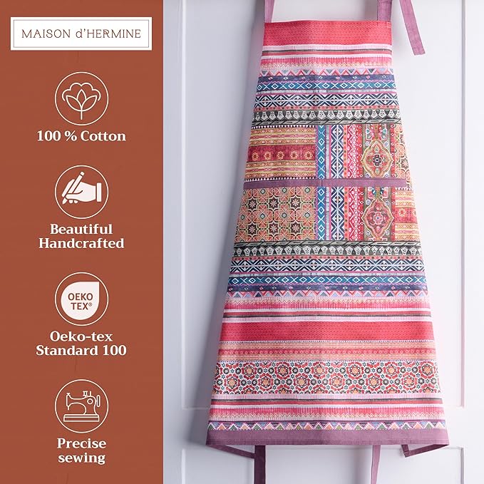 Maison d' Hermine 100% Cotton Apron for women with Pocket Kitchen Chef Apron for Men Cooking Mothers Day Gifts