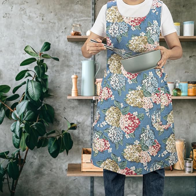 NEOVIVA Kitchen Aprons for Women with Pockets,Cooking Aprons for Women,Vintage Apron for Baking Gardening,Gifts for Mothers
