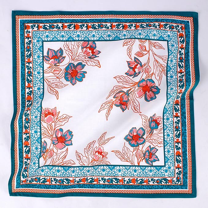 FINGERCRAFT Cloth Napkins, Set of 4 Cotton Linen Blend Printed Dinner Napkins Cloth Mitered Corner Perfect for Parties Dinners Weddings Cocktail Christmas Easter 20x20 Garland
