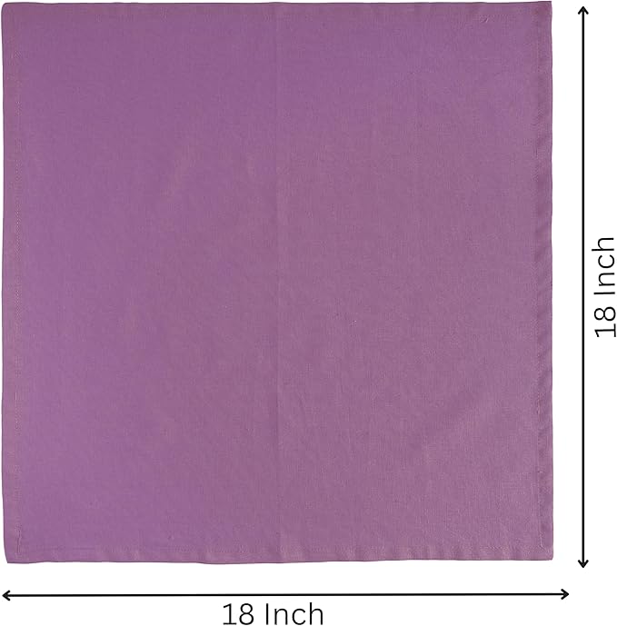 FINGERCRAFT Dinner Cloth Napkins, Cotton Linen Blend Mitered Corner Napkins Cloth 4 Pack Natural Premium Quality for Every Day Use, Parties, Easter, Thanksgiving, Weddings, 18x18 inch Lilac