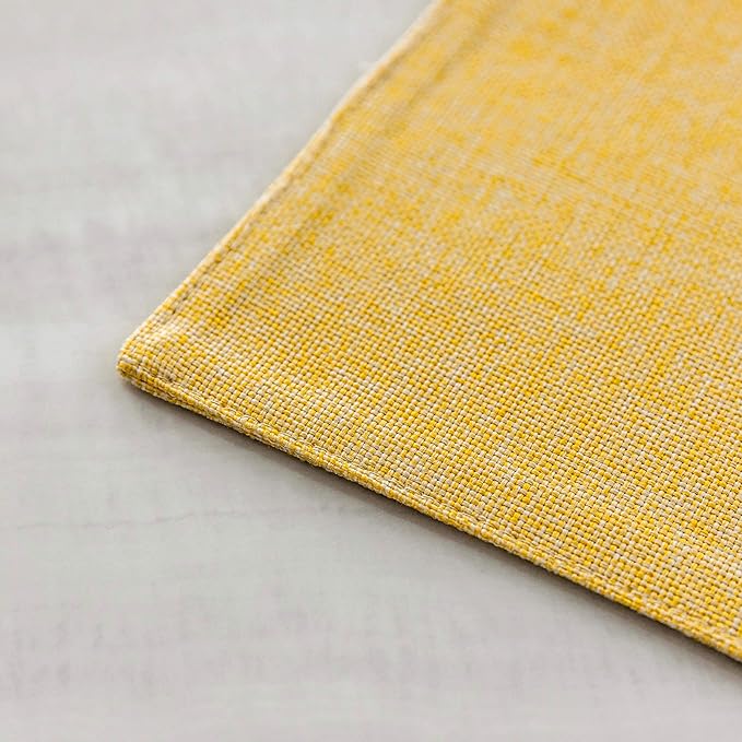 Home Brilliant Dining Placemats Set of 6 Heat Resistant Dining Table Place Mats for Kitchen Table for Placemats Decoration for Dinner Spring Decor, 13 x 19 inches, Yellow