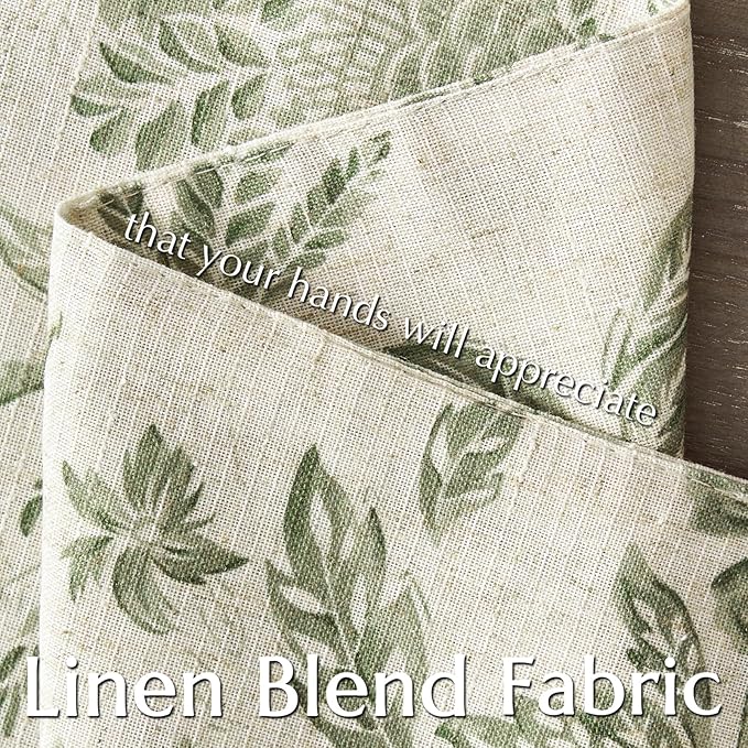 JINCHAN Linen Floral Fall Placemats Set of 4 Cloth Table Mats Rustic Cottagecore Jacobean Outdoor Seasonal for Kitchen Dining Table Decor Washable Tablemats 13x19 Inch Green