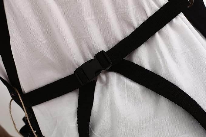 Heavy Duty Canvas Work Apron,Tool Pockets, Back Straps Adjustable（black）