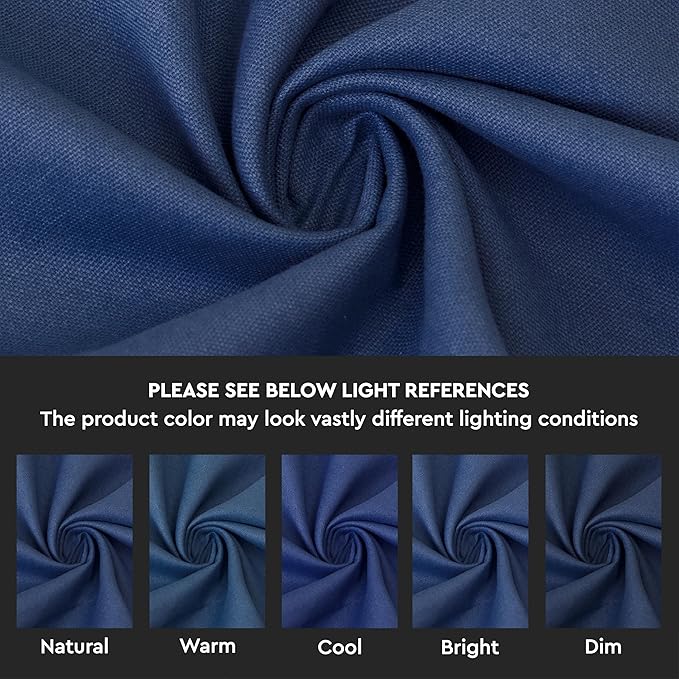 Encasa XO Cobalt Blue Cloth Napkins Set of 6, 17"x17" | Solid Color Cotton Dinner Napkins | Washable & Reusable Wedding Napkins for Holiday Dinners, Party, & Everyday Table Decor