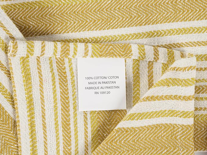 KAF Home Assorted Flat Kitchen Towels - Set of 10, 18 x 28 Inch (Honey)