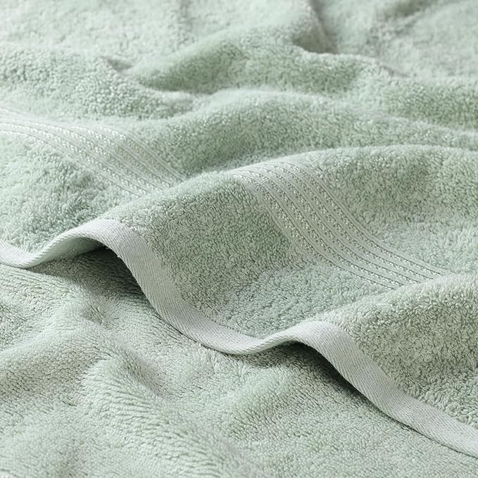 Superior Egyptian Cotton 6-Piece Towel Set, Bathroom Essentials, Towels For Bathroom, Apartment, Airbnb, Guest Bath, Face, Hand, Bath Towels, Washcloths, Absorbent, Fast Drying, Sage