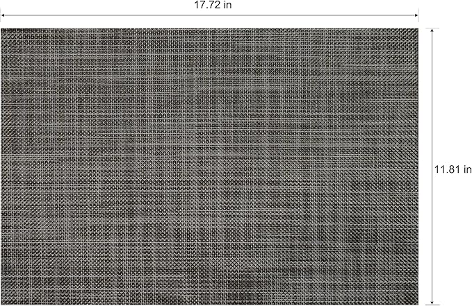 Placemats Set of 6 Washable Indoor/Outdoor Vinyl Place Mats for Dining Table Durable Non-Slip Heat Resistant PVC Weave Table Mats（Cappuccino）