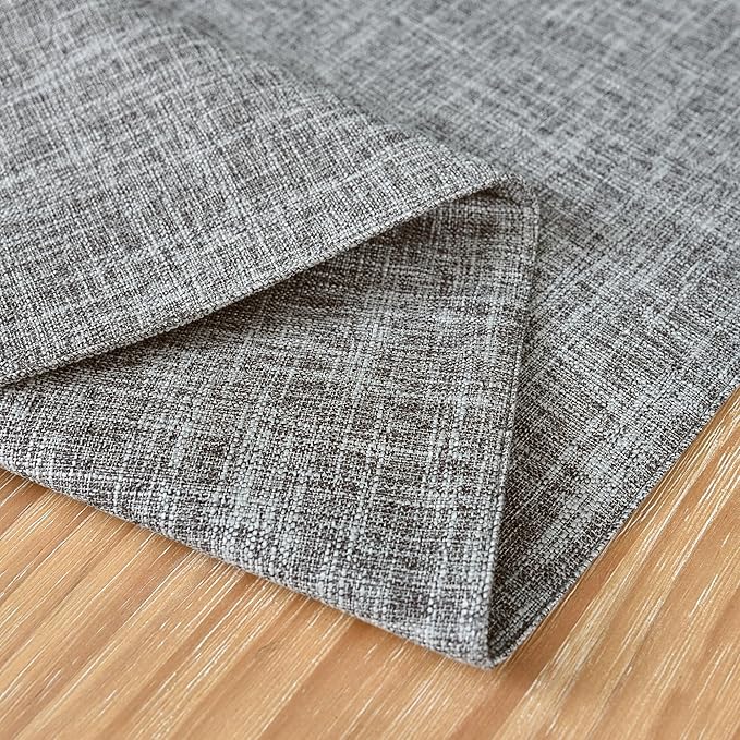 Farmhouse Rustic Faux Linen Table Runner Neutral Grey Table Runners Double Layer Reversible Rectangle Runners for Daily Use Kitchen Dining Banquet Holiday 13x36 Inch