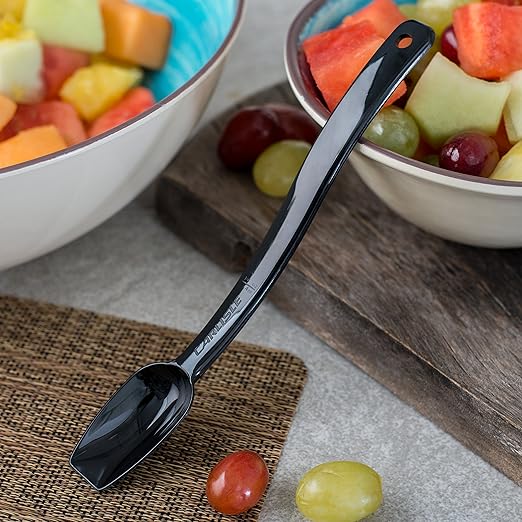 Carlisle FoodService Products Plastic Solid Spoon, 10 Inches, Black, (Pack of 12)