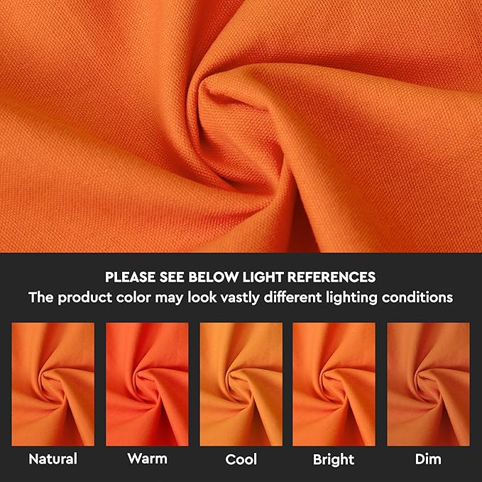 Encasa XO Orange Cloth Napkins Set of 6, 17"x17" | Solid Color Cotton Dinner Napkins | Washable & Reusable Wedding Napkins for Holiday Dinners, Party, & Everyday Table Decor