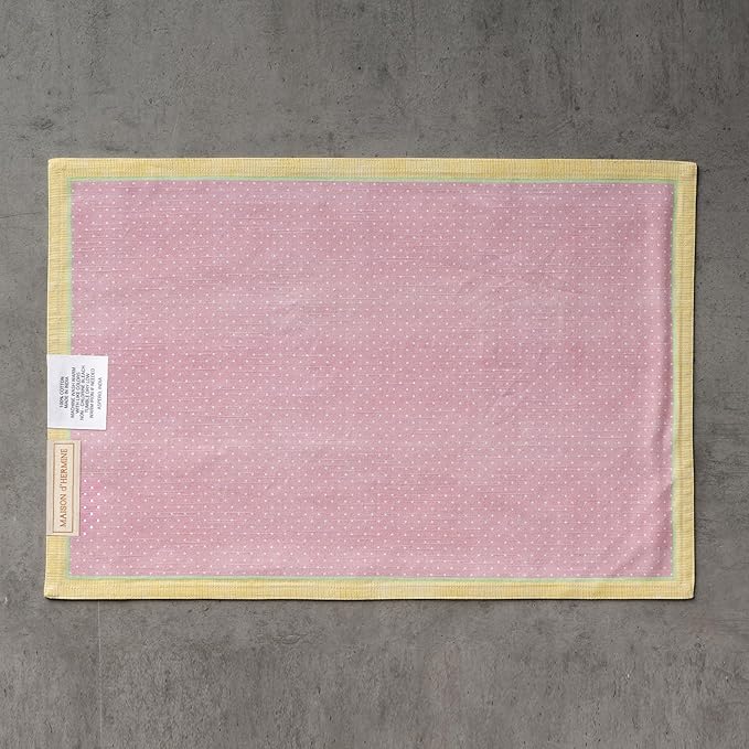 Maison d' Hermine Placemats Set of 4 100% Cotton Washable Cloth Place Mats Reusable Table Mats for Kitchen Dining Party Wedding Gifts for Mothers Day Spring/Summer (Easter Zest, 13" x 19")