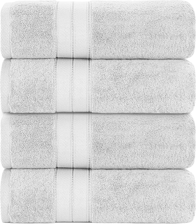 Modern Threads 4-Pack SpunLoft Bath Sheet White 35x71