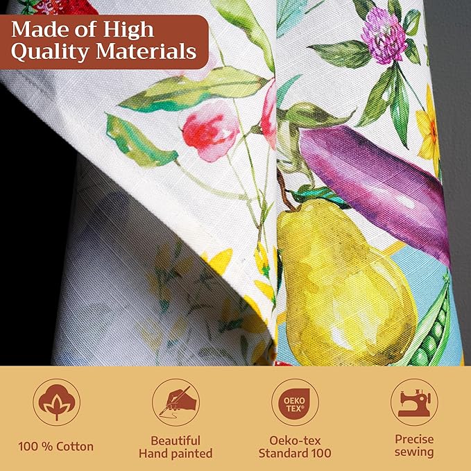 Maison d' Hermine Kitchen Towels Set of 3 100% Cotton 27.50" x 20" Reusable Cloth Tea Dish Towels Absorbent with Hanging Loop for Kitchen Gifts for Mothers Day Spring/Summer (Giverny)