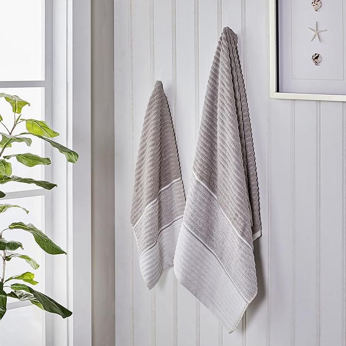 SKL Home Planet Ombre 100% Turkish Cotton Premium Bath Towel, 600 GSM, Soft & Absorbent, Taupe